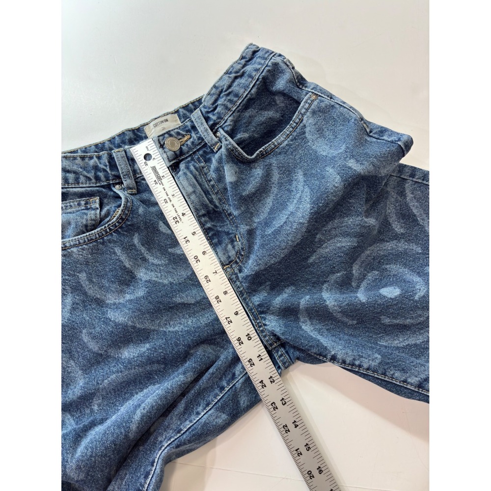 Cotton On Bianca Simpson Co-Opt Club Relaxed Wide Leg Rose Print Jeans 26 Blue - Picture 7 of 10